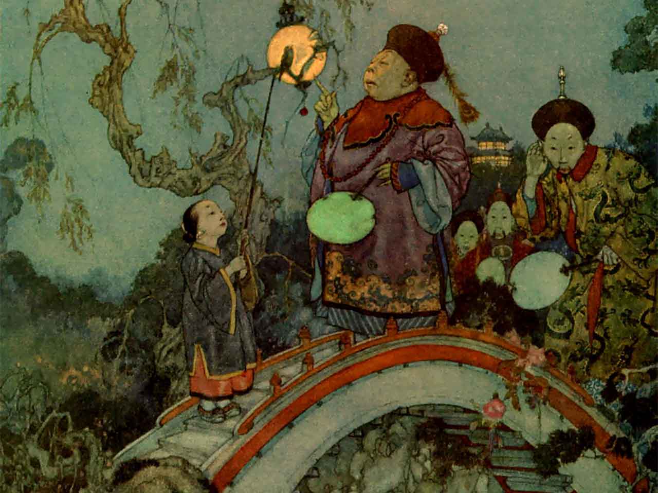 Edmund Dulac -A csalogány illusztrációja