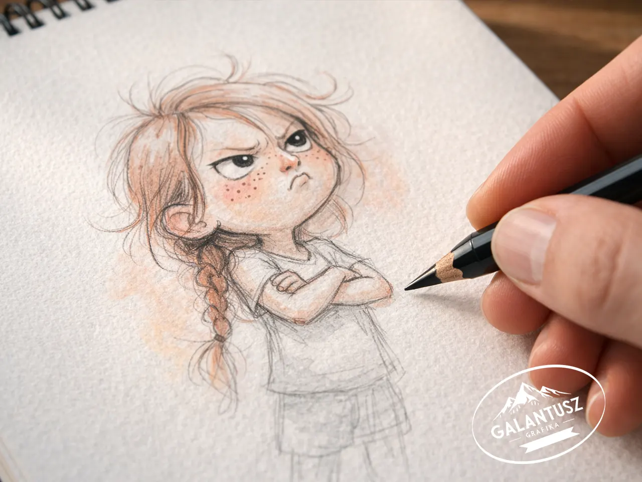 Dacos arckifejezésű gyerek rajzolt portréja, ami az érzelmi döntési helyzet és a próbarajz témájához kapcsolódik.